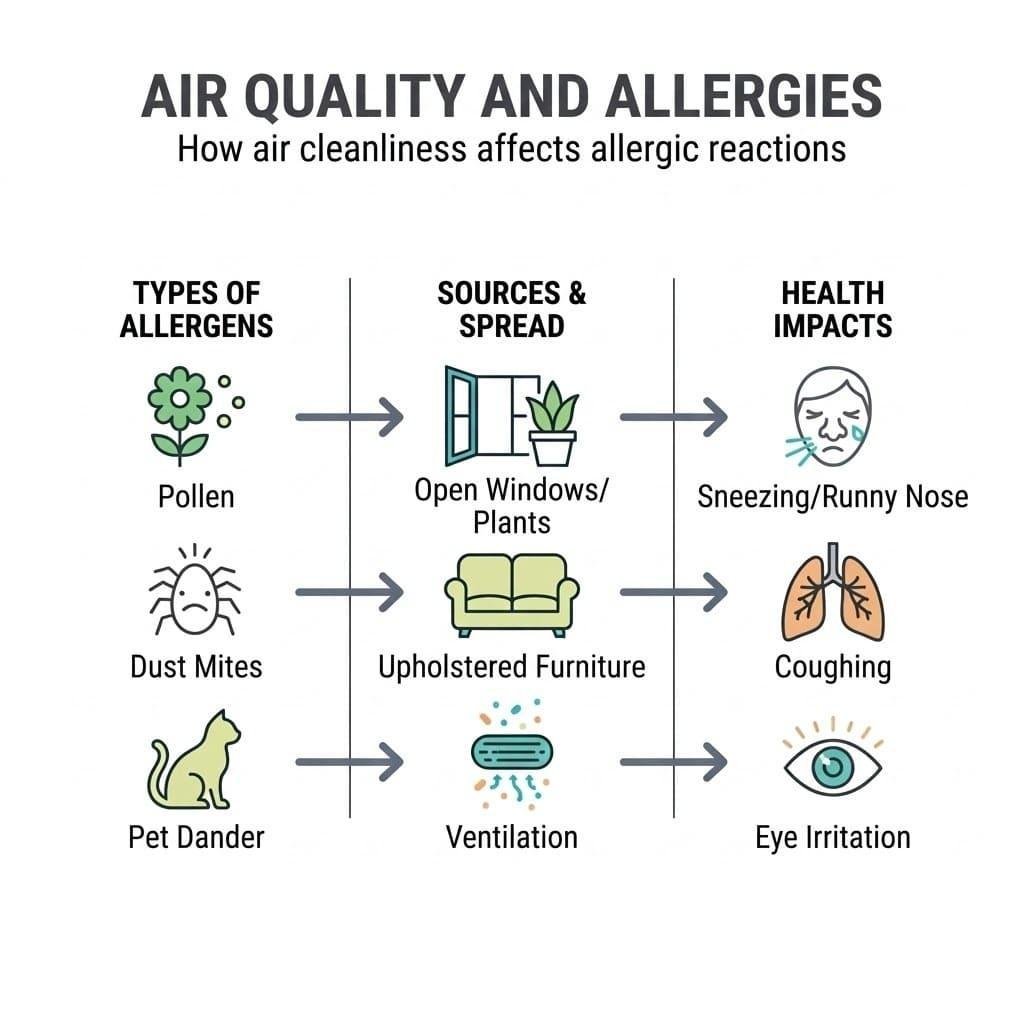 indoor allergy symptoms caused by dirty air ducts in home