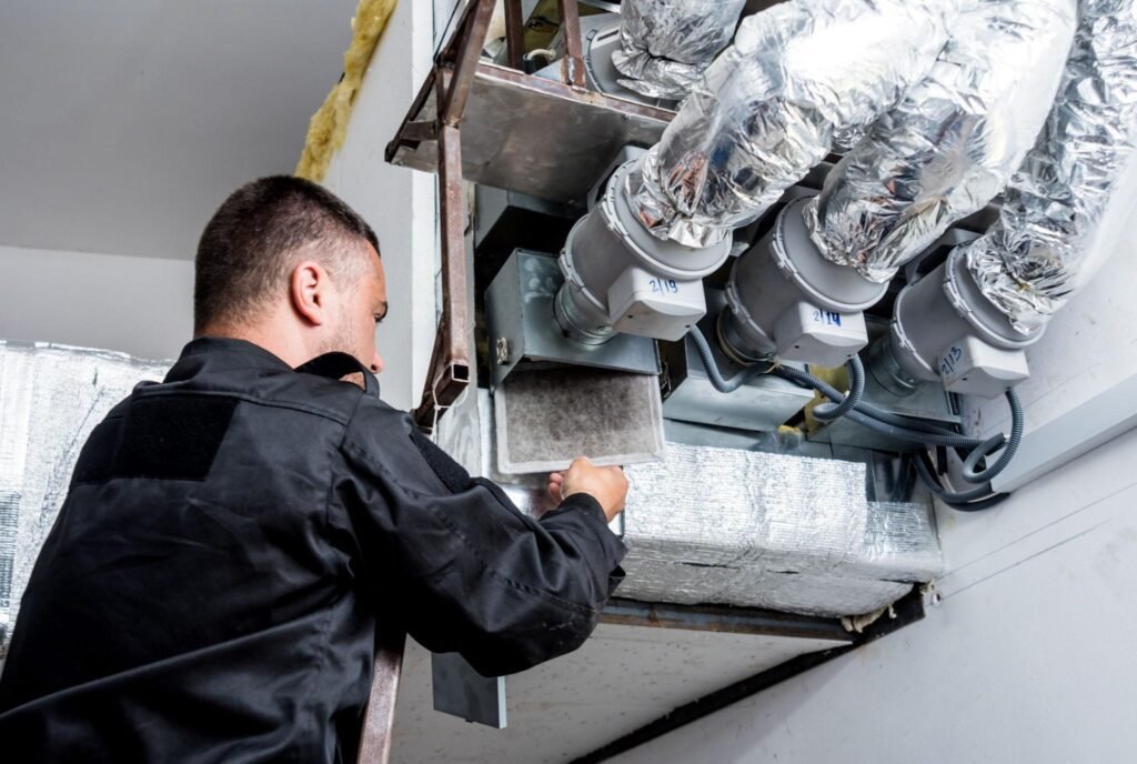 deep air duct cleaning using professional equipment HVAC system cleaning