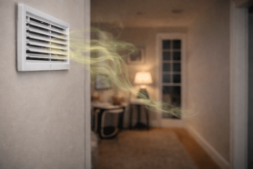 strange odor from air vent dirty duct system