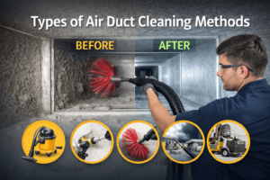 types of air duct cleaning methods for HVAC systems in Des Moines homes